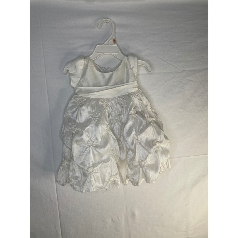 Melody Kids Ivory Flower Girl Dress Rosette Pick-up Skirt G-632 Small USA Made